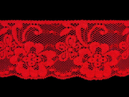 Koronka 7cm elastyczna czerwona