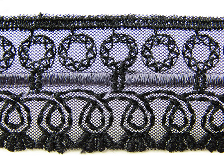 Koronka 3cm tiulowa czarna