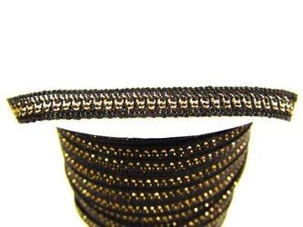 Taśma 0,7cm ozdobna czarno-złota