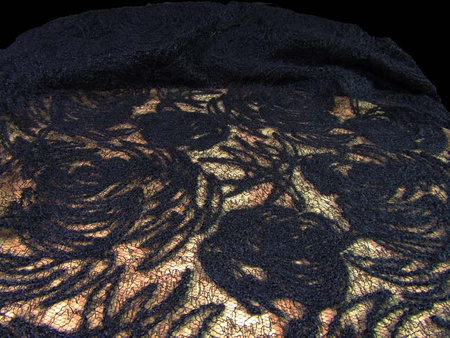 Tkanina 140cm RÓŻA czarna