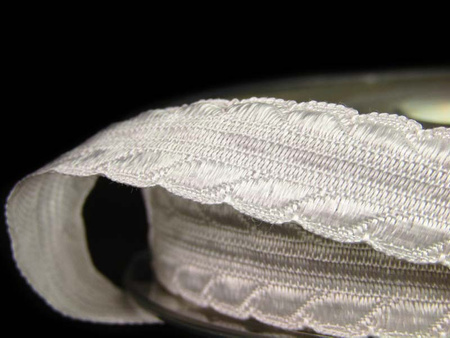 Taśma 1,5cm wiskozowa OBSZYWKA biała