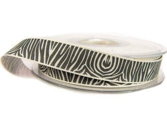 Wstążka 15mm tafta ZEBRA natural