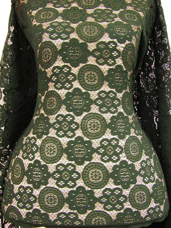 Koronka 155cm stabilna ciemnozielona