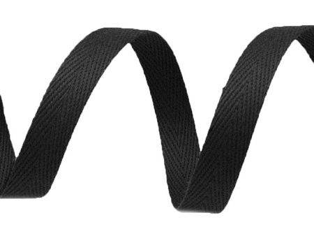Taśma 10mm bawełna-poliamid jodełka czarna