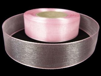 Wstążka 25mm organtyna róż