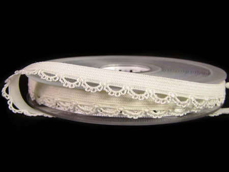 Falbanka 10mm elastyczna ivory