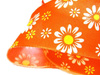 Wstążka 40mm organtyna STOKROTKI pomarańczowa