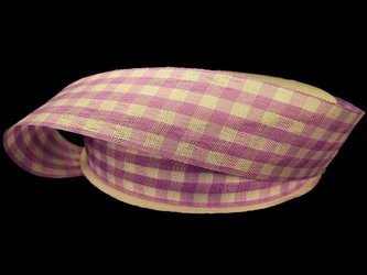 Wstążka 25mm KRATKA jasny fiolet