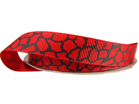 Taśma 15mm ryps panterka czerwona