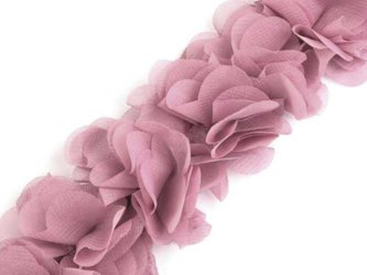 Taśma 6cm ozdobna KWIAT 3D antyczny róż