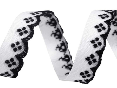 Taśma 1cm bawełniana OBSZYWKA czarna