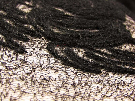 Tkanina 140cm RÓŻA czarna