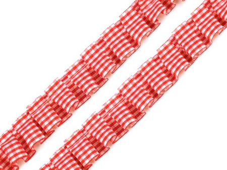 Taśma 1,7cm falbanka pepito czerwona