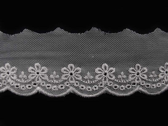 Koronka 4cm tiulowa popiel