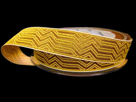 Taśma 20mm żakard ZYGZAK złota