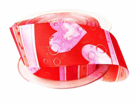 Wstążka 40mm tafta Valentina czerwona