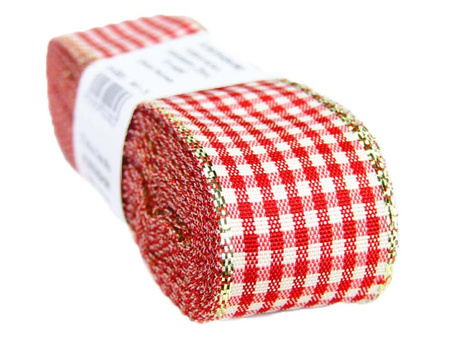 Wstążka 25mm pepito lurex czerwona