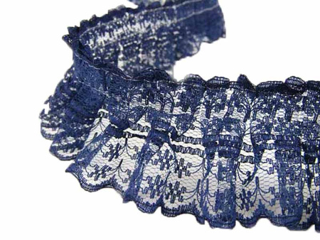 Taśma 4,5cm FALBANA koronka granat