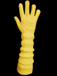 Rękawiczka długa marszczona żółta