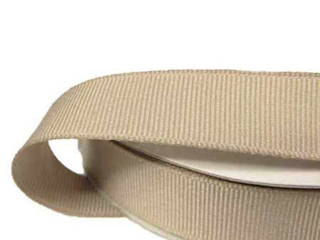 Taśma 15mm ryps poliestrowa jasny beż