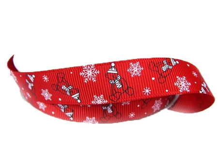 Wstążka 16mm ryps MISIU czerwona