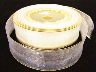 Wstążka 18mm organtyna BRZEG złoty