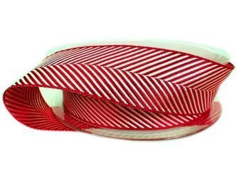 Taśma 25mm tkana HERRINGBONE czerwona