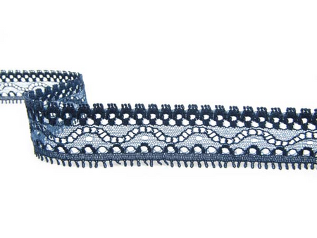 Koronka 3cm elastyczna indygo