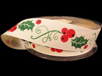Wstążka 25mm tafta OSTROKRZEW natural