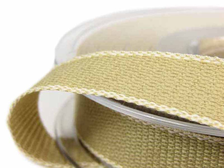 Taśma 15mm tkana HOPSACK ivory