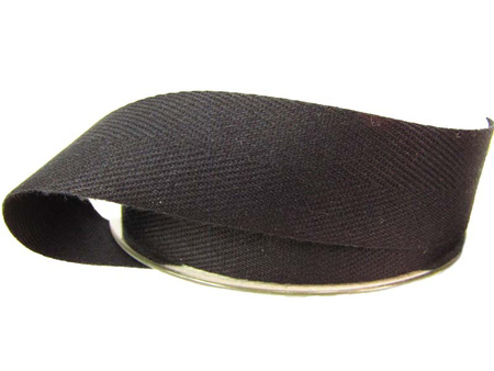Taśma 30mm bawełniana jodełka czarna