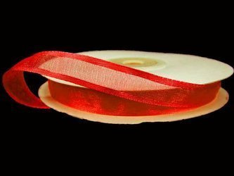 Wstążka 9mm organtyna LAMÓWKA czerwona