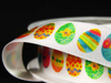 Wstążka 15mm atłas Easter Eggs biała