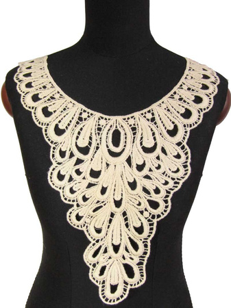 Dekolt gipiurowy bawełna 36cm natural