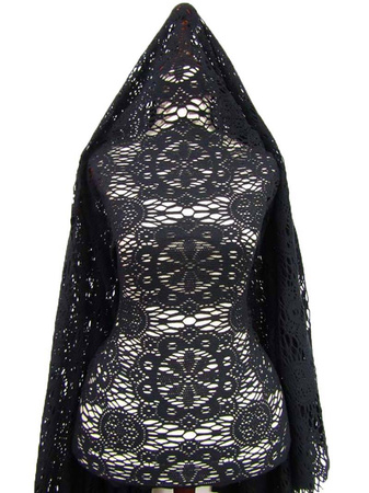 Koronka 175cm bawełniana ORNAMENT czarna