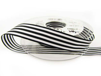Taśma 16mm acetat STRIPES czarna