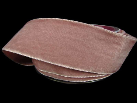 Aksamitka 36mm dwustronna antyczny róż