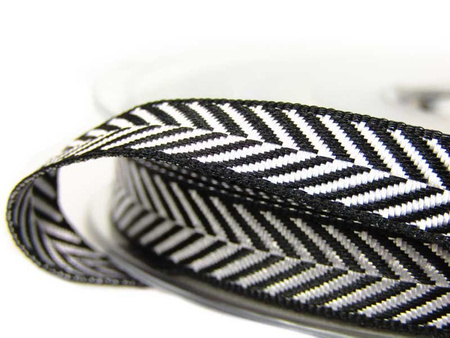 Taśma 10mm tkana HERRINGBONE czarna
