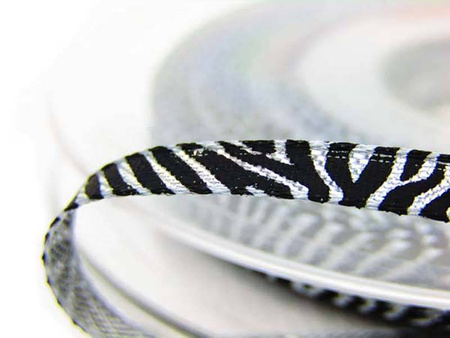 Wstążka 5mm lurex ZEBRA srebrna