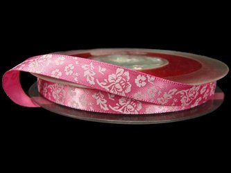 Wstążka 10mm atłas PIWONIA róż