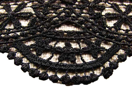 Koronka 7cm gipiurowa poly czarna