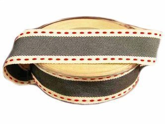 Taśma 25mm tkana VINTAGE STITCH czarna