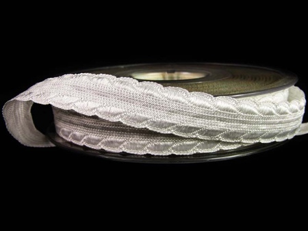 Taśma 1,5cm wiskozowa OBSZYWKA biała