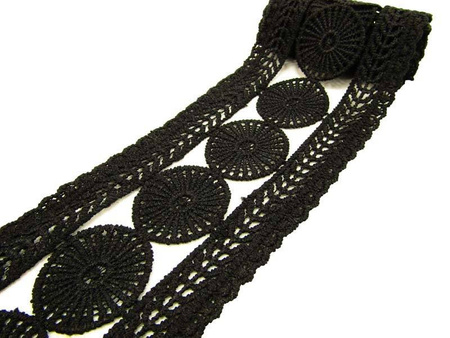 Wstawka 6,5cm gipiurowa poly czarna