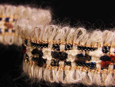 Taśma 2,3cm ozdobna "CHANEL" granat