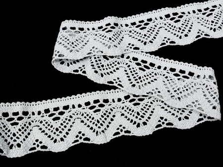 Koronka 5,8cm akrylowa jasny popiel