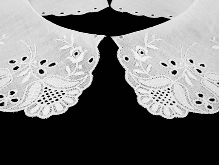 Kołnierzyk młodzieżowy haft bawełna biały