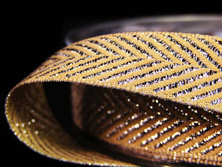 Taśma 15mm tkana jodełka srebrna