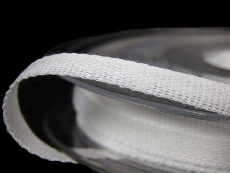 Taśma 5mm bawełniana biała