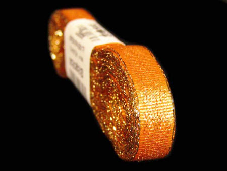 Wstążka 10mm lurex pomarańczowa